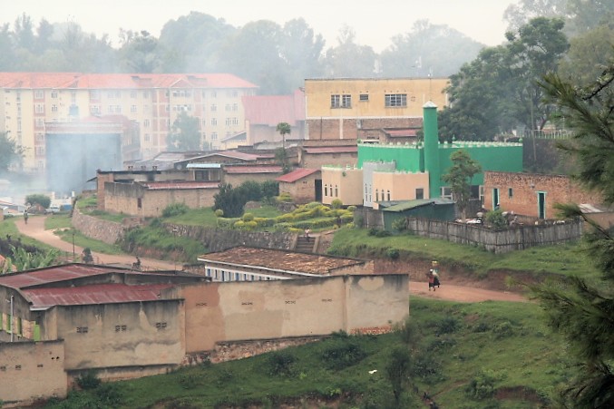 Mosque and small homes.